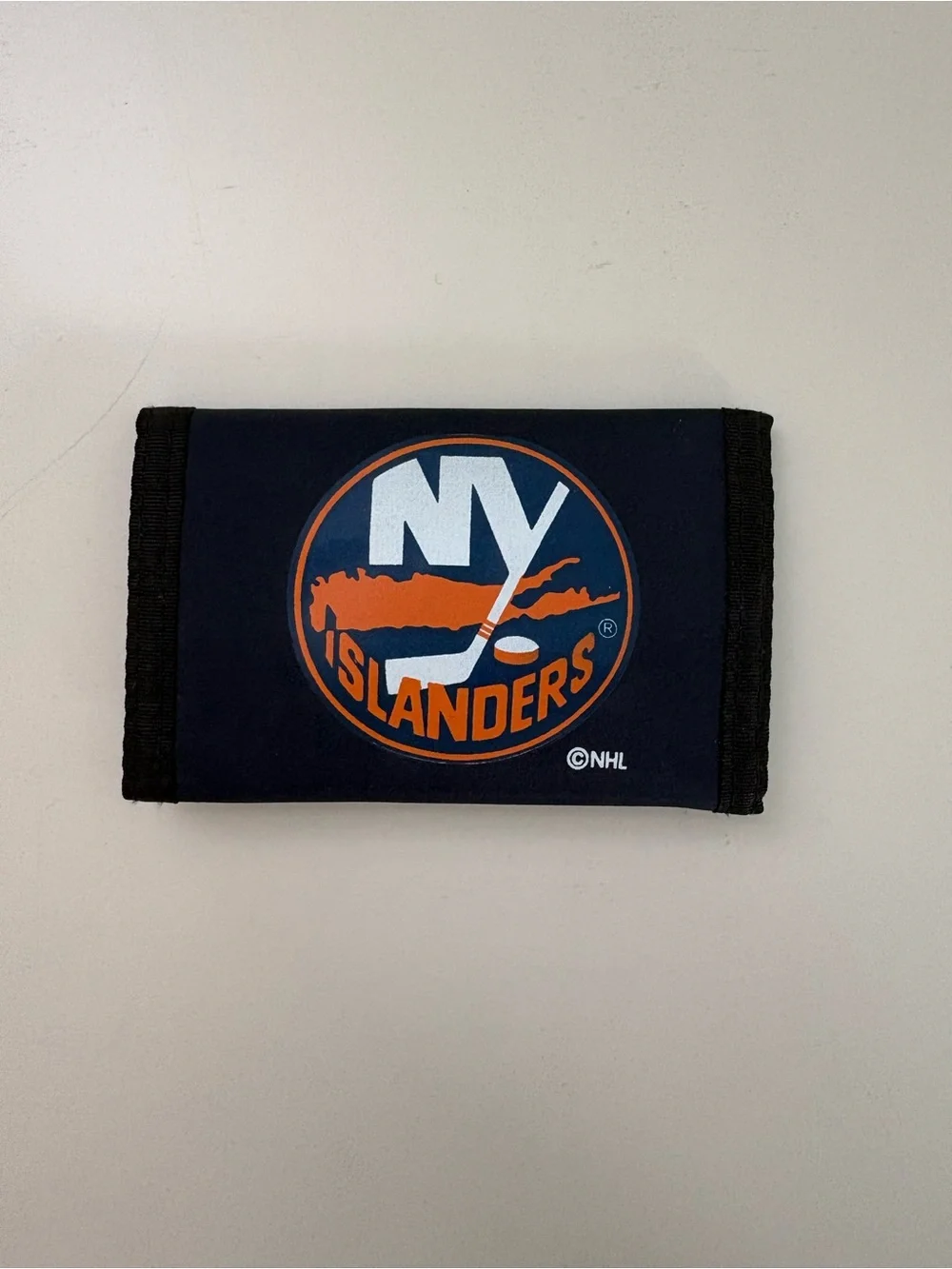NHL New York Islanders Tri Fold Wallet - Navy, Orange & White with Velcro